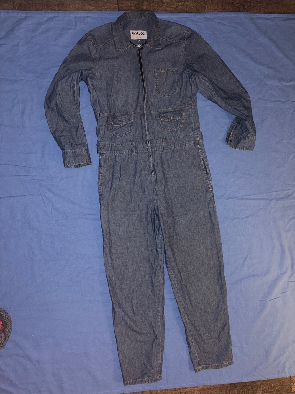 Fiorucci Indigo Denim Jumpsuit with Front Zip